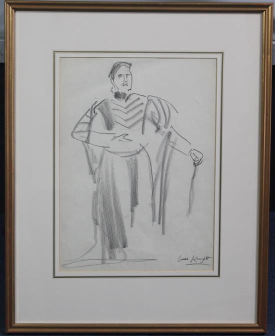 Dame Laura Knight RA (1877-1970) Study of an actor on stage, 13.5 x 9.75in.